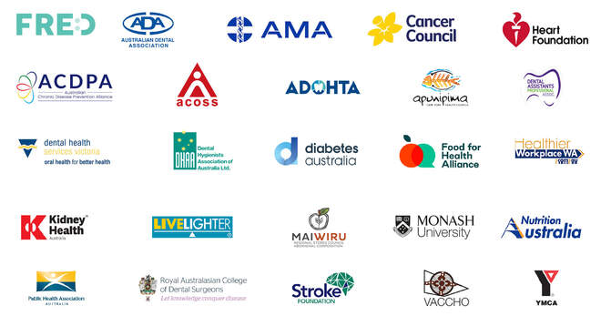 Rethink Sugary Drink partner organisations Rethink Sugary Drink partner organisation logos: ADA, AMA, Cancer Council, Heart Foundation, ACDPA, Apunipima, Royal Aust College of Dental Surgeons, VACCHO, Dental Assistants Professionals, ADOHTA, Dental Health Services Vic, Dental Hygienists Association of Australia, Diabetes Australia, Food for Health Alliance, Healthier Workplace WA, Kidney Health Australia, LiveLighter, Mai Wiru, Nutrition Australia, PHAA, Stroke Foundation, YMCA